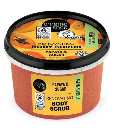 PEELING DO CIAŁA REGENERUJĄCY PAPAJA I CUKIER ECO 250 ml - ORGANIC SHOP