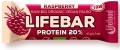 BATON PROTEINOWY Z MALINAMI RAW BEZ DODATKU CUKRÓW BEZGLUTENOWY BIO 47 g - LIFEFOOD