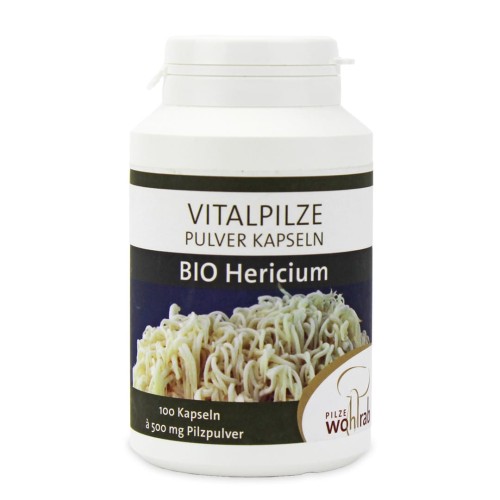 GRZYBY HERICIUM (SOPLÓWKA JEŻOWATA) BIO (500 mg) 100 KAPSUŁEK - PILZE WOHLRAB