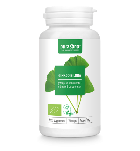 MIŁORZĄB JAPOŃSKI (GINKGO BILOBA) BIO (250 mg) 70 KAPSUŁEK - PURASANA
