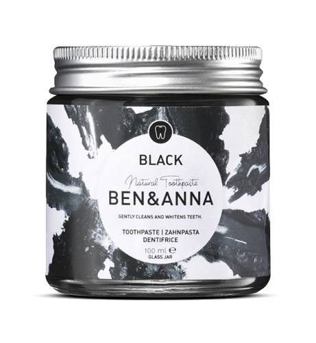PASTA DO ZĘBÓW WYBIELAJĄCA Z WĘGLEM AKTYWNYM BEZ FLUORU ECO 100 ml (SŁOIK) - BEN & ANNA